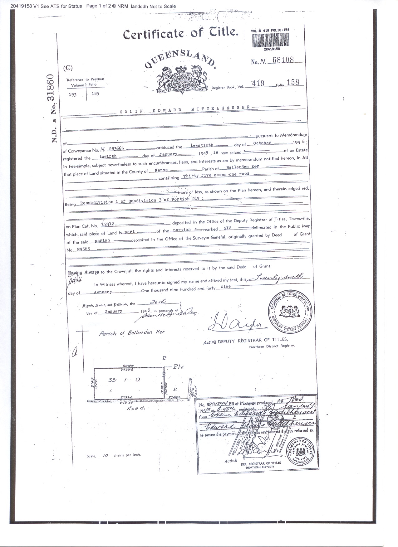 2 Certificate of Title Front Page